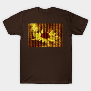 Textured Vintage Golden Sunflower T-Shirt